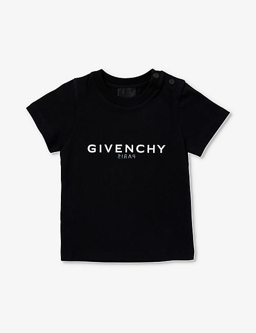 GIVENCHY：品牌印花平纹针织棉 T 恤 6 个月 - 3 岁