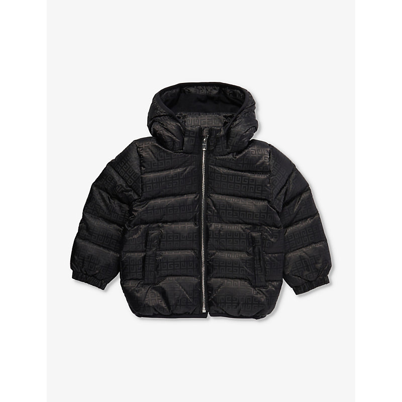 GIVENCHY GIVENCHY BLACK QUILTED RELAXED-FIT WOVEN JACKET 2-3 YEARS