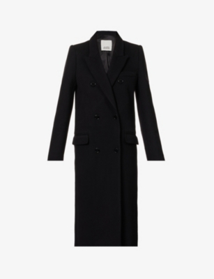 Isabel Marant Enarryli Cashmere-blend Double-breasted Top Coat In Black