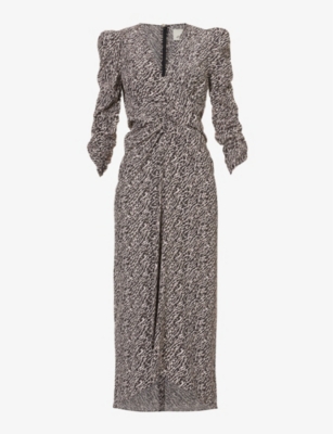ISABEL MARANT: Albini V-neck stretch-silk midi dress