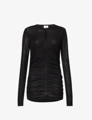 Isabel Marant Top Posy Keyhole-detail Knit Jumper In Black