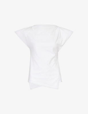 ISABEL MARANT - Sebani padded-shoulder cotton T-shirt | Selfridges.com