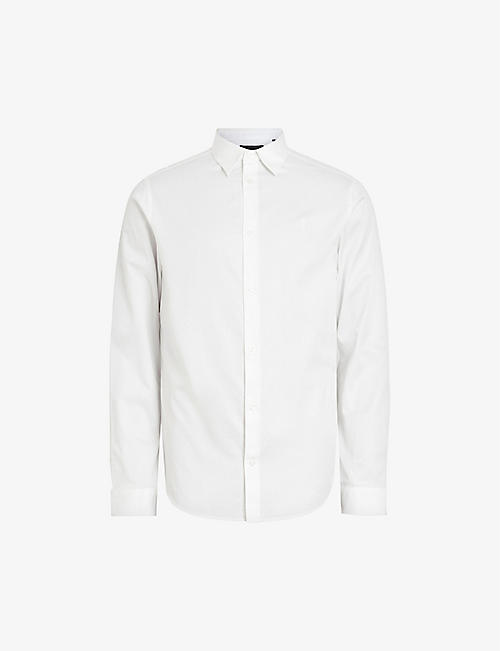 ALLSAINTS: Simmons Ramskull-embroidered slim-fit cotton shirt