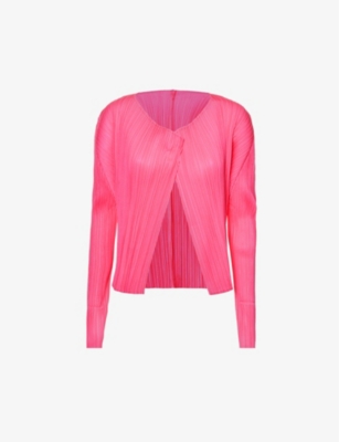 PLEATS PLEASE ISSEY MIYAKE - July round-neck knitted cardigan