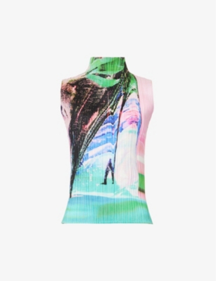 ISSEY MIYAKE TROPICAL WINTER PLEATED KNITTED TOP