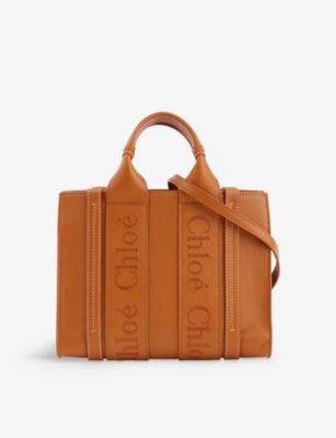 CHLOE: Woody small leather tote bag