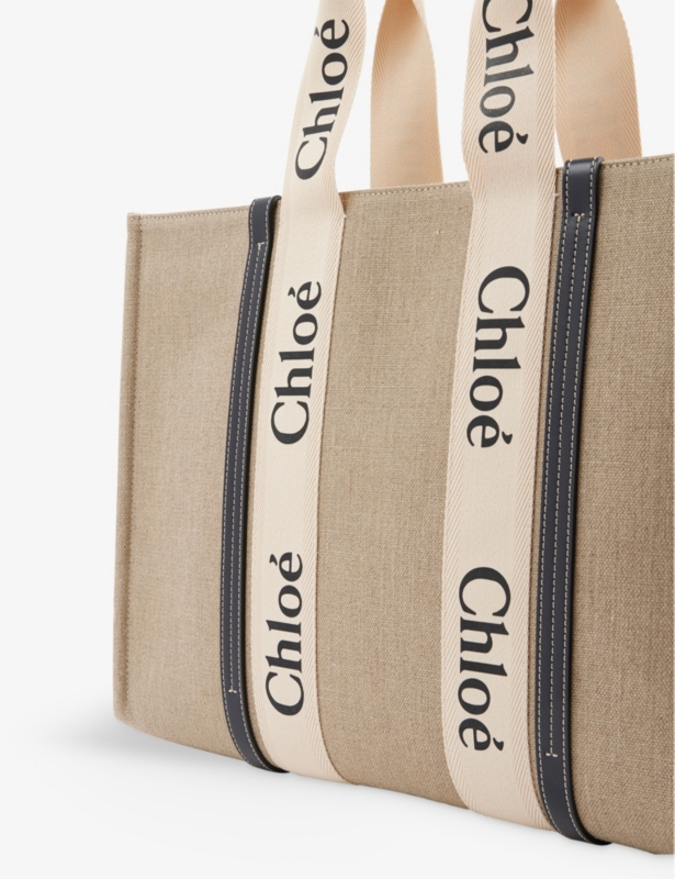 Woody large linen tote bag