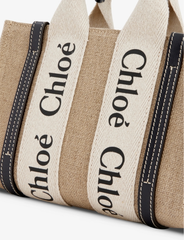 Woody mini cotton-canvas tote bag