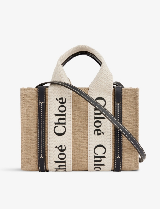 Woody mini cotton-canvas tote bag