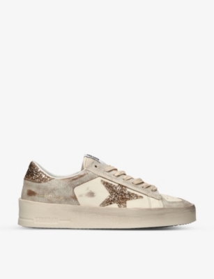 Panorama Formuler ophøre GOLDEN GOOSE - Stardan star glitter-embellished leather trainers |  Selfridges.com