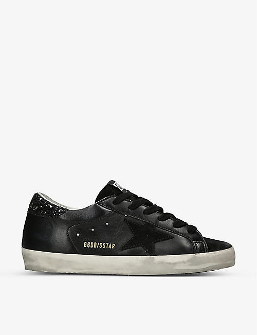 GOLDEN GOOSE: Super-Star suede star-patch leather trainers
