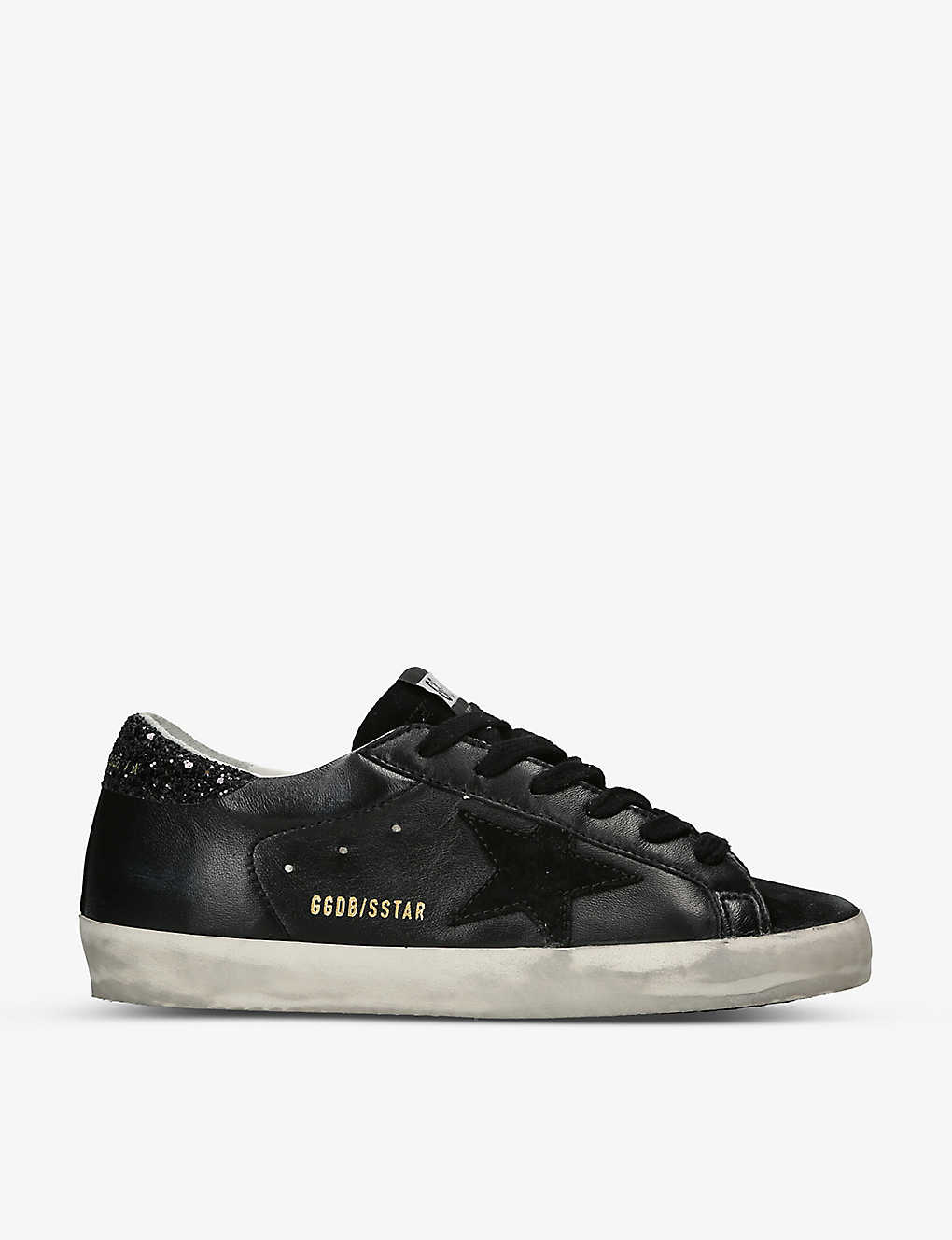 Golden Goose Womens Black Super-star Suede Star-patch Leather Trainers
