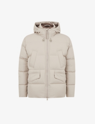 Reiss Mens Stone Ryder Drawstring-hood Quilted Puffer Jacket