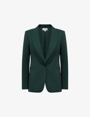Reiss Bottle Green Jade Tailored Fit Single Breasted Suit Blazer In Bottle Green