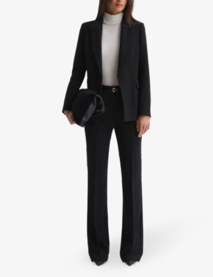 Shop Reiss Womens Black Gabi Single-breasted Stretch-woven Blazer