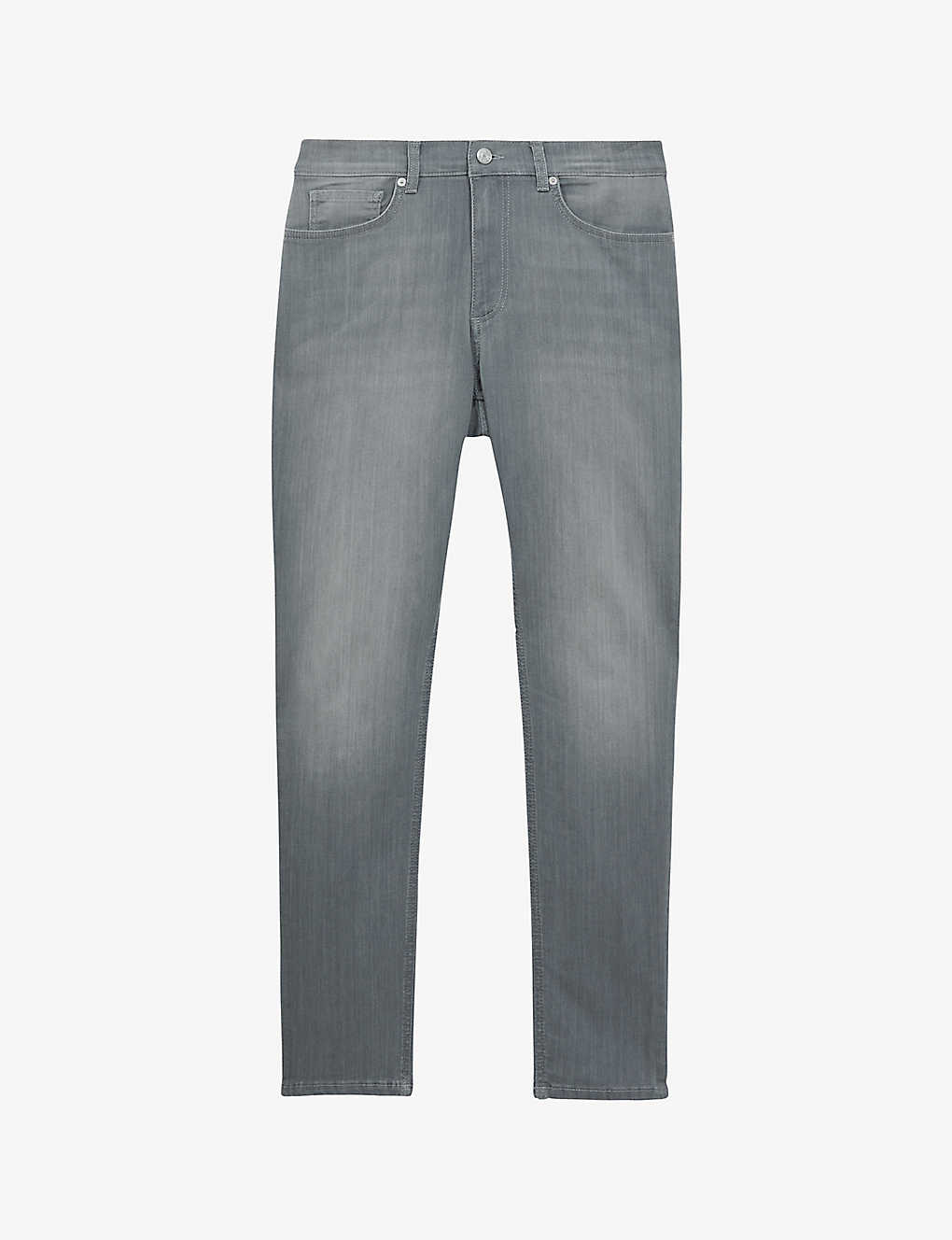 Reiss Mens Grey Harry Faded Slim-fit Stretch-denim Jeans