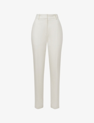 Reiss Off White Slim Fit Wool Blend Suit Trousers In Off White