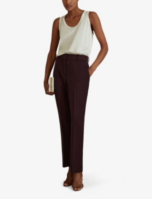 REISS: Gabi slip-pocket slim-leg mid-rise woven trousers