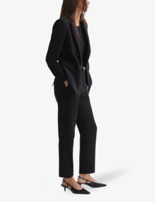 REISS: Gabi slip-pocket slim-leg mid-rise woven trousers