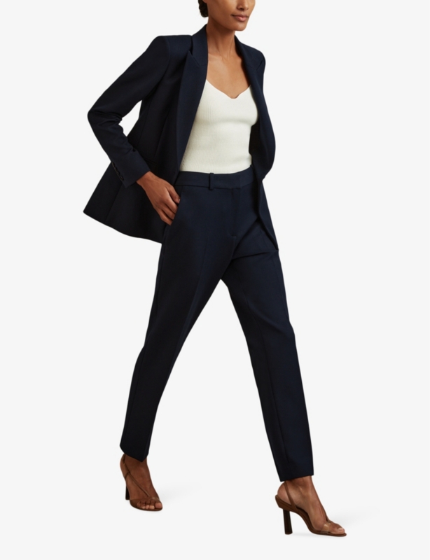 Gabi slip-pocket slim-leg mid-rise woven trousers