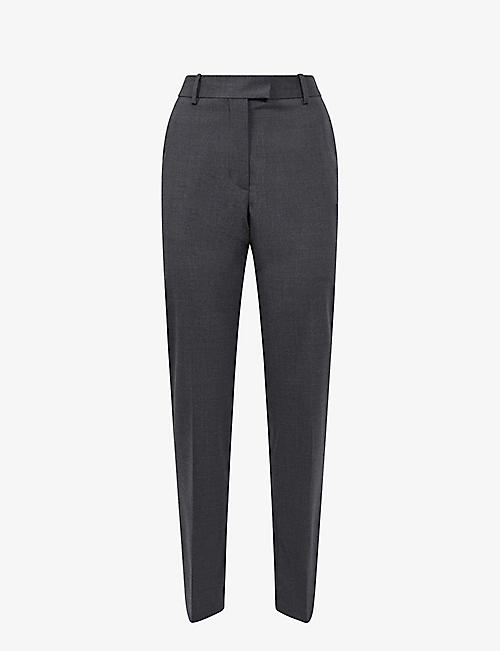 REISS: Sonny straight-leg mid-rise stretch-wool trousers