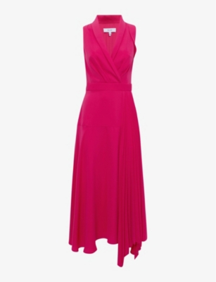 REISS - Claire pleated woven midi dress | Selfridges.com