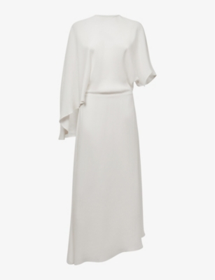 Reiss Naomi Cape Maxi Dress In Ivory