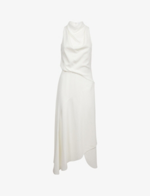 REISS - Giana high-neck stretch-woven midi dress | Selfridges.com
