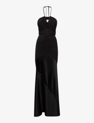 REISS - Thalia plunge-neckline woven maxi dress | Selfridges.com