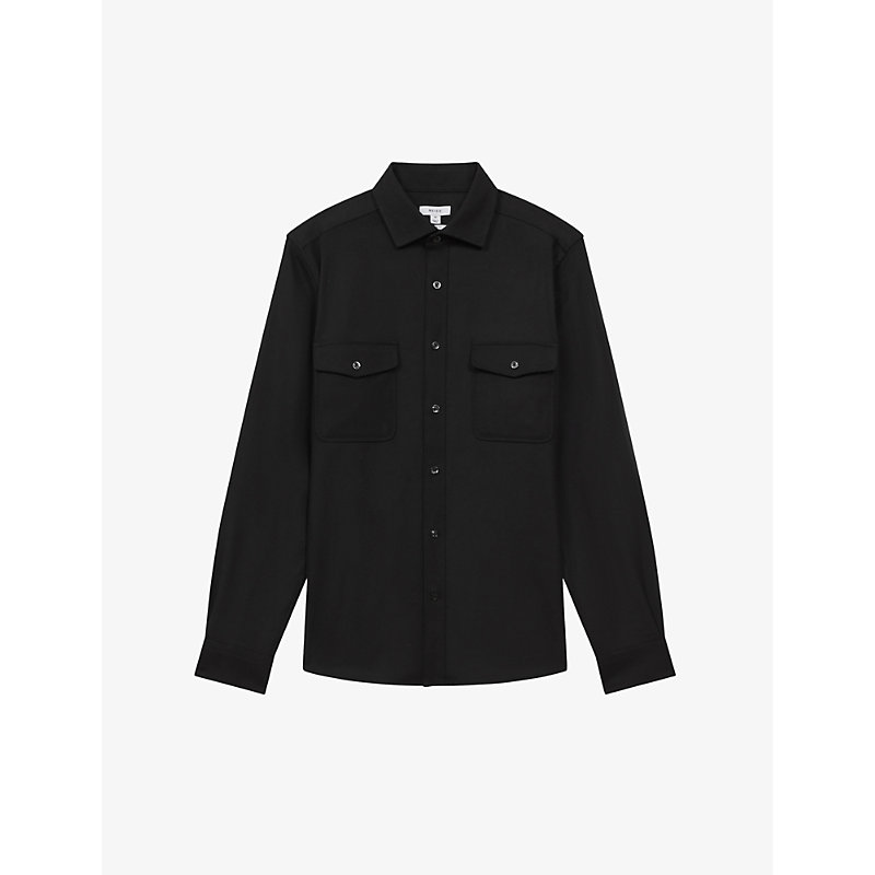 Reiss Chaser Twin-pocket Brushed In Black