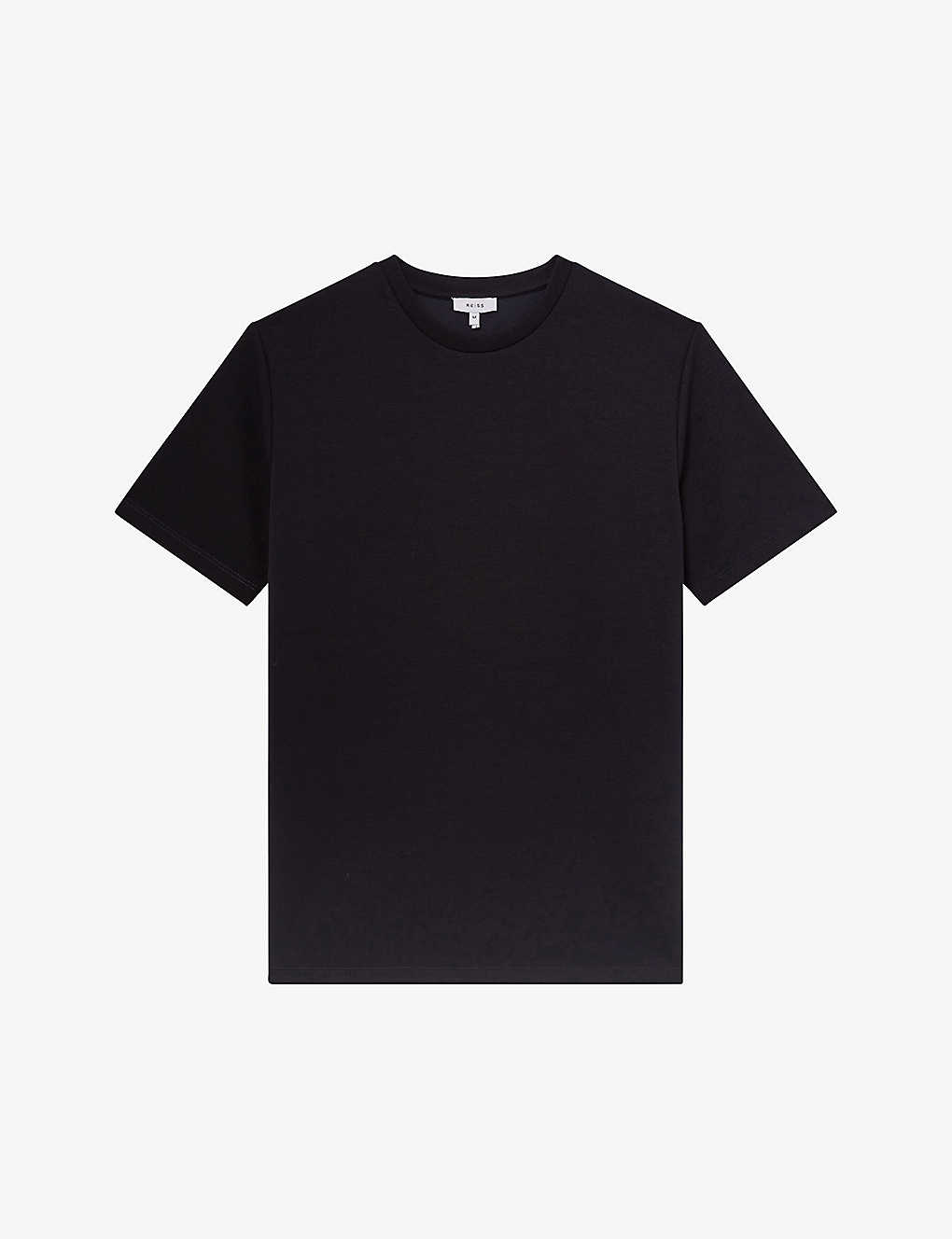 REISS - Bradley stitched-trim stretch woven-blend T-shirt | Selfridges.com
