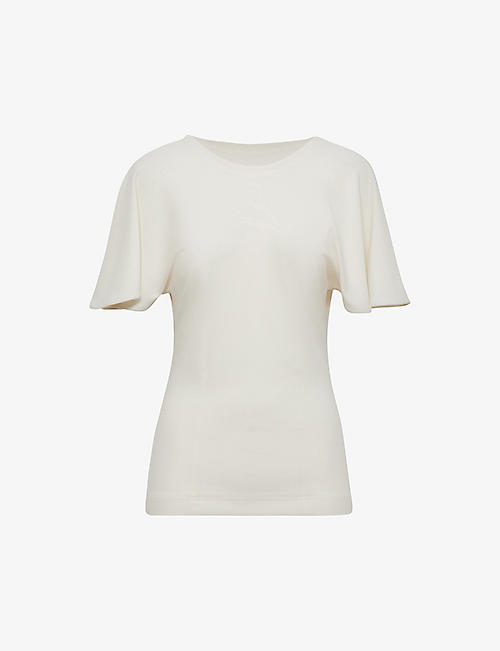 REISS: Connie flared-sleeve stretch-woven top