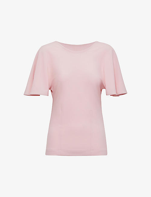 REISS: Connie flared-sleeve stretch-woven top