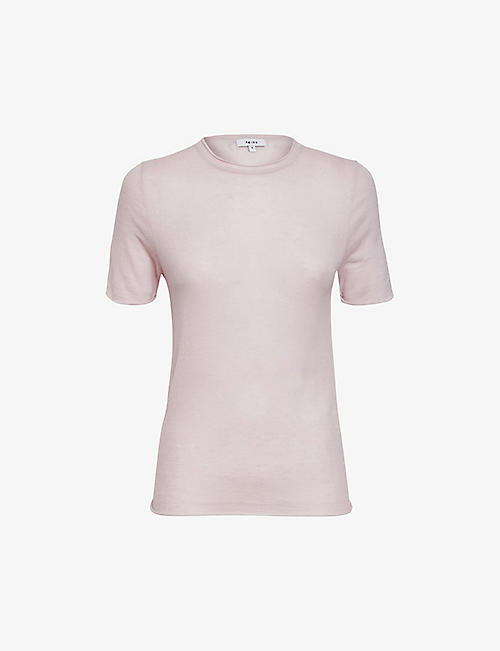 REISS: Alicia round-neck knitted wool T-shirt