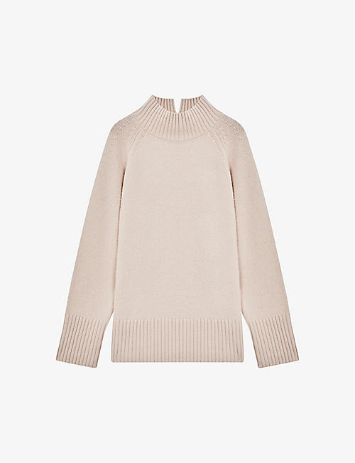 REISS: Georgia funnel-neck wool and cashmere-blend jumper