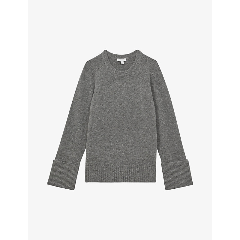 Reiss Womens Charcoal Laura Round-neck Wool And Cashmere Jumper
