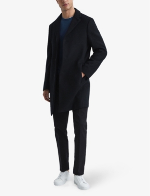 Gable single-breasted wool-blend coat