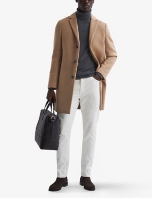 Gable single-breasted wool-blend coat