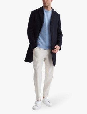 REISS: Gable single-breasted wool-blend coat
