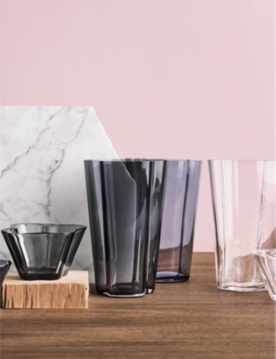 IITTALA: Alvar Aalto wave-shape glass vase 25cm