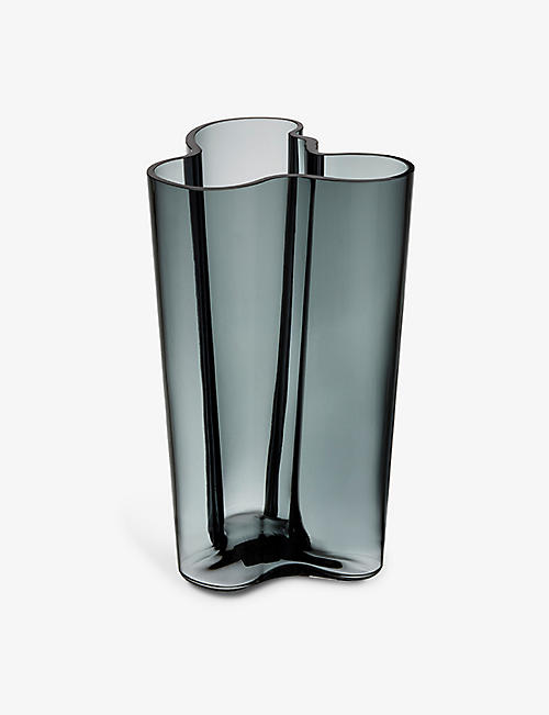 IITTALA: Alvar Aalto wave-shape glass vase 25cm