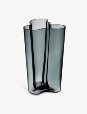 IITTALA: Alvar Aalto wave-shape glass vase 25cm