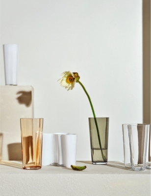 IITTALA: Alvar Aalto wave-shape glass vase 25cm