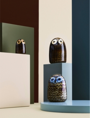 IITTALA: Birds by Toikka Little Barn Owl glass ornament 4.5cm