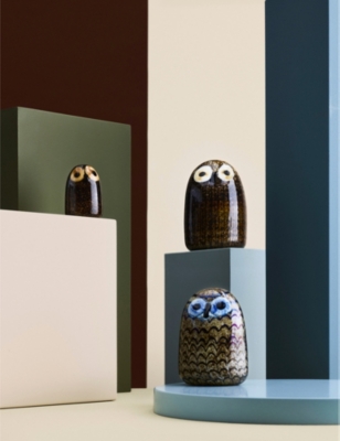 IITTALA: Birds by Toikka Owlet glass ornament 7.5cm