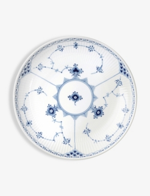 Royal Copenhagen Blue Fluted Half-lace Shallow Bowl 20cm