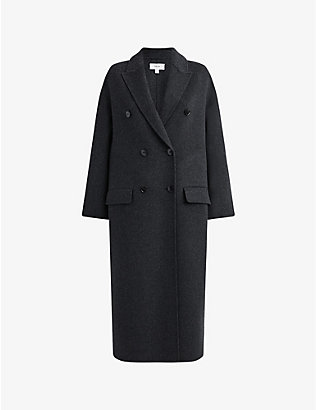 REISS: Layah double-breasted wool-blend coat