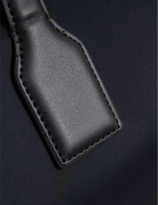 Shop Reiss Dark Navy Elliot Faux Leather-trimmed Neoprene Holdall Bag