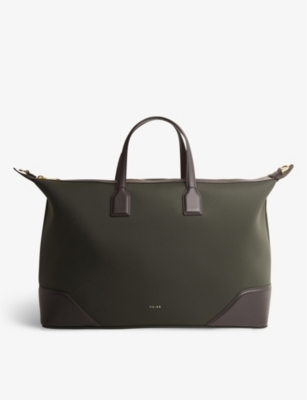 REISS: Elliot faux leather-trimmed neoprene holdall bag