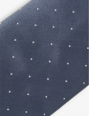 Shop Reiss Men's Airforce Blue Liam Polka-dot Woven Tie